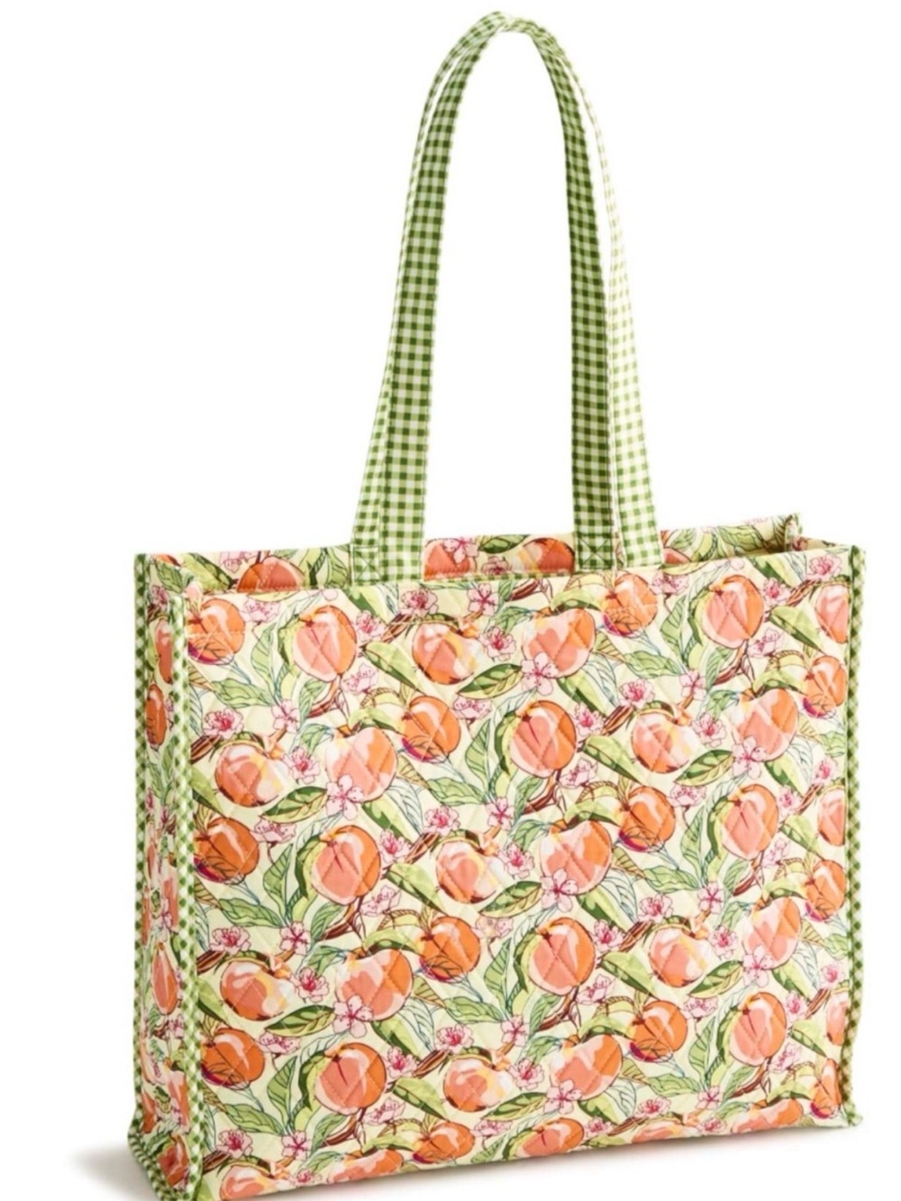 Vera Bradley Quilted Peach Print Tote Bag